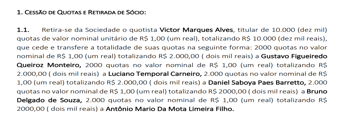 Alteração contratual registrou retirada do atual vice-prefeito do Recife da sociedade